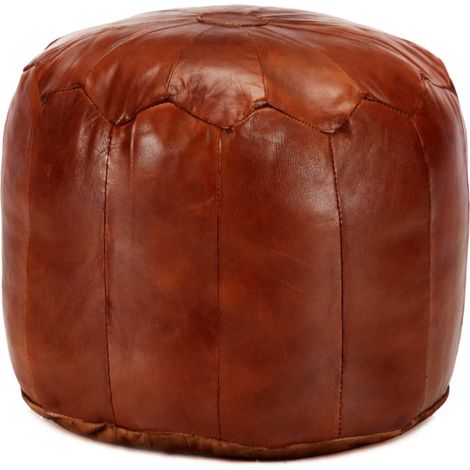 Pouf Tanno 40x35 cm in Vera Pelle di Capra vidaXL (1/4)