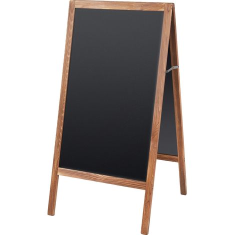Tableau noir, double face, design pliable en A, Marron Foncé (1/2)