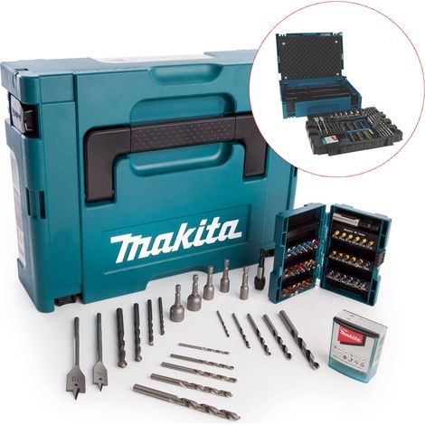 Makita B-49638 Makpac 69 Piece Drill Bit Set PZ2 PH2 Torx Wood Metal Masonry (1/5)