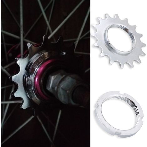 Pignons de roue libre monovitesse en acier durable pour vélo à pignon fixe (16T) (1/5)