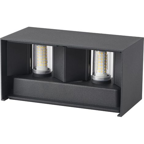 Applique murale LED étanche, noire, éclairage multi-angles, lumière blanche, ampoule G9, convient pour balcon, escalier (1/5)