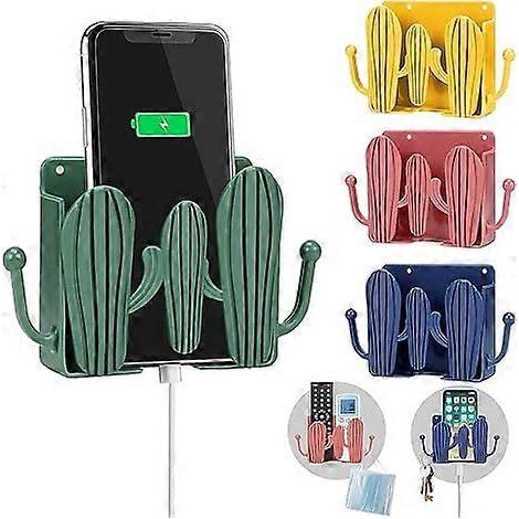 Lot de 4 supports muraux adhésifs pour téléphone, télécommande de charge, boîte de rangement murale en plastique pour chambre, peut être placé (1/5)