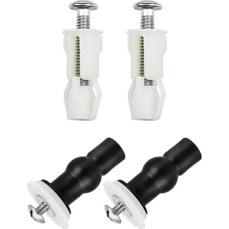 Lot de 4 Abattant WC Fixations Charnières Vis D'expansion pour Couvercle de Toilette Fixation Abattant WC Vis pour Lunette Toilette Ensemble, Pièces de Rechange pour Couvercle de Toilette (1/4)