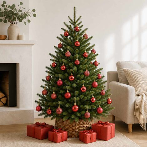 vidaXL Juego de bolas navideñas 150 uds. Rojo vino 3 cm Poliestireno (1/5)