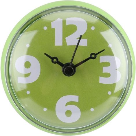 Eosnow Miroir de fenêtre mural à aspiration étanche, horloge de bain-douche, accessoires de salle de bains, vert (1/4)
