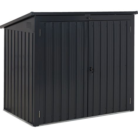 Casetta porta attrezzi da giardino in acciaio zincato 134 cm grigio grafite Moena (1/5)