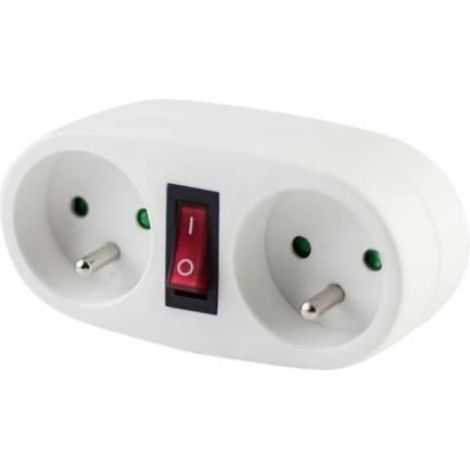 Multiprise 2x16 A Interrupteur Intégré Blanc (1/4)