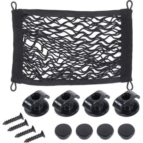 RASTKY Filet de Rangement élastique Universel pour Bagages Latéraux de Voiture – Idéal pour Sécuriser Les Objets en Vrac et Maximiser l'espace dans Votre Véhicule – Installation et Conception. (1/5)