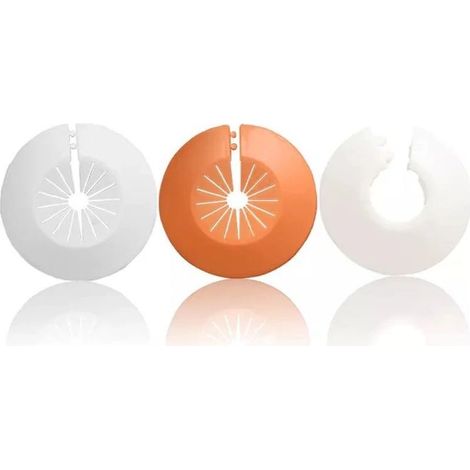 Lot de 2 caches-tuyaux muraux en plastique pour robinet de douche, bouchon de tuyau d'arrêt, plaque décorative à clipser, accessoires pour robinet de cuisine (blanc)