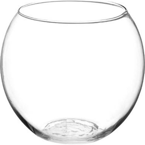 Atmosphera – Vase en verre boule 19cm transparent – Forme ronde – Facile d'entretien – Pour décoration intérieure – Poids 0,550 kg
