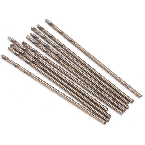 Jeu de 10 forets hélicoïdaux HSS à queue cylindrique pour perceuses d'établi, 1,0 mm (1/5)