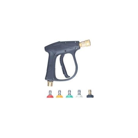 Pistolet Pulvérisation de Nettoyeur Haute Pression avec 5 Buses, 4350 PSI Pistolet à Mousse à Connexion Rapide 1/4", Pistolet Pulvérisateur à Filetage Mâle M22 pour Lavage de Voiture (1/5)