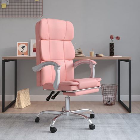 Fauteuil inclinable de bureau Rose Similicuir vidaXL (1/5)