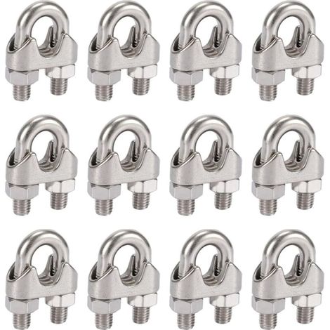 Confezione da 12 lucchetti per cavi da 5 mm in acciaio inox 304 con sistema di chiusura duplex DIN741 per stendibiancheria, tende da sole e fissaggi. - AquaForge (1/5)
