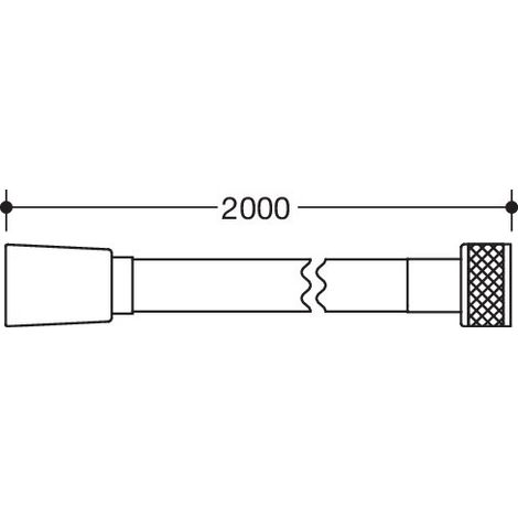 Flexible de douche HEWI 950.33.E064, L=2000 mm (1/2)