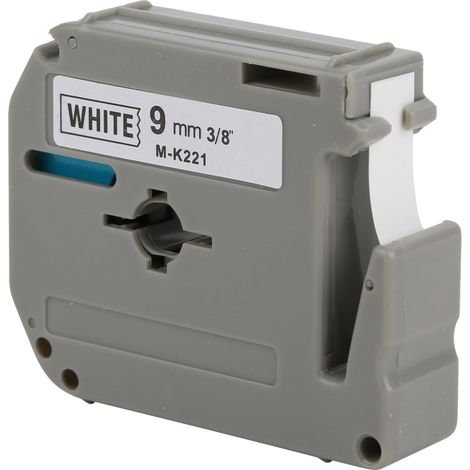 Ruban d'étiquettes PET 9 mm, accessoires M K221, compatible avec les imprimantes d'étiquettes Brother PT-65/70/80