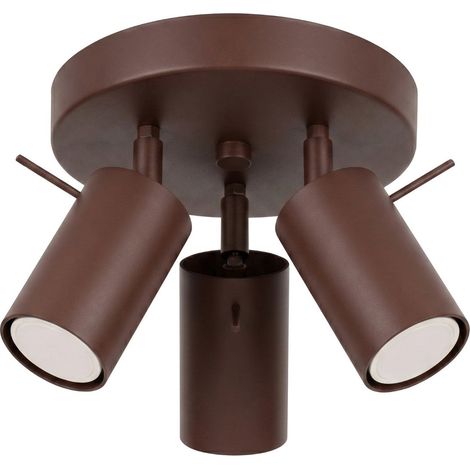 Plafones RING marrón acero 3xGU10 25.7cm Sollux (1/2)