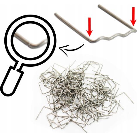 GRAFFE per plastica RS18C 100 pz piatte PICCOLE ONDA 0,8 mm PRE-TAGLIATE (1/5)