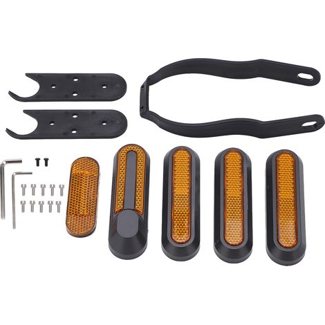 Autocollants Réfléchissants pour Jantes de Scooter Xiaomi PRO2 - Set de Couvre-moyeux Décoratifs Avant/Arrière Jaune (1/5)