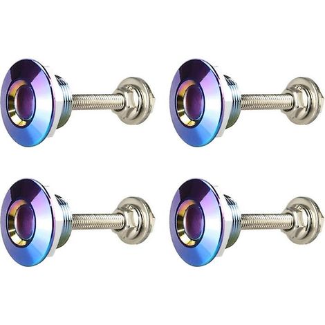 Kit de 4 goupilles de capot universelles à bouton-poussoir en aluminium usiné avec clips de verrouillage pour voiture. (1/5)