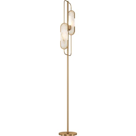 Lampadaire LED moderne 2 lumières – Finition or – Hauteur 160 cm – Indice de protection IP20 – Type G9 – Puissance max 40W – Maytoni