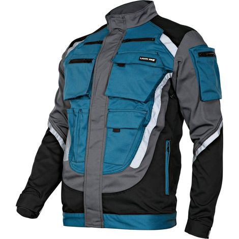 Sweat-shirt noir, gris et turquoise. Bandes réfléchissantes. Taille M, CE, Lahti (1/3)