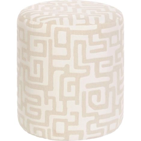 Pouf Rond Moderniste "Delor" 40cm Blanc