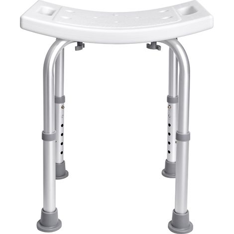 Mophorn Sedile per Doccia Antiscivolo Altezza Regolabile 360-485mm,Sgabello per Doccia Carico max. 158,8kg,Sedia per Doccia in Alluminio PE, Sgabello da Bagno Doccia Antiscivolo Portata 158,8kg Bianco