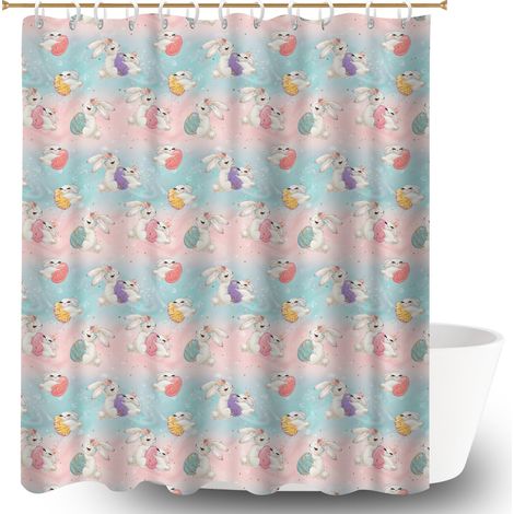 Rideau douche polyester 180x180 cocooning cache baignoire pour une petite salle de bain (1/5)