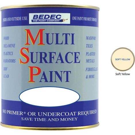Bedec Multi Surface Paint - Gloss - Soft Yellow - 750ml