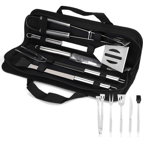 6Pcs Ustensile de barbecue ,Kit Barbecue Outil de Barbecue en Acier Inoxydable, Accessoire Barbecue, Ustensiles pour Barbecue, Accessoires Barbecue pour Jardin, Extérieur (1/5)