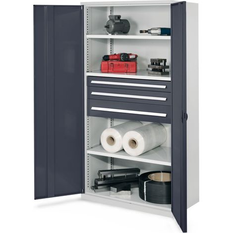 Kappes Schwerlastschränke ohne Mitteltrennwand 1950x1000x600mm Modell 46 Vollblechtüren anthrazitgrau