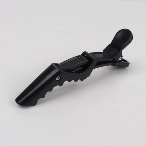 Juego de 10 pinzas para el cabello antideslizantes con forma de cocodrilo, ideales para peluqueros y salones de belleza femeninos (Negro) (1/5)