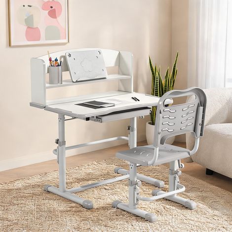 Ensemble table et chaises enfant grigio bianco 80 x 54,5 x 104 cm (1/5)