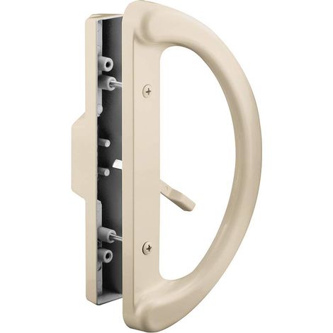 C 1343 – Lot de 1 poignée de porte coulissante en verre, trou central de 7,6 cm, moulé sous pression, couleur bronze, finition peinte, style mortaise (1/3)