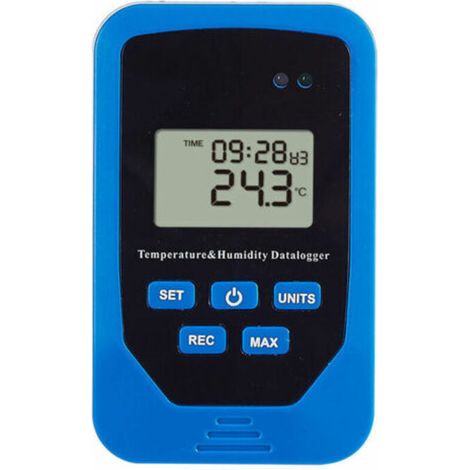 Registratore di temperatura e umidità per magazzini. Interruttore per temperatura e umidità interne. Materiale ABS di alta qualità.