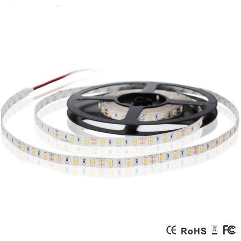 TrAdE Shop Traesio - 5 Metri Strip Striscia 300 Led 3014 Smd Per Esterno Ip65 12 V Dc Caldo Freddo - -Bianco Caldo - (1/5)
