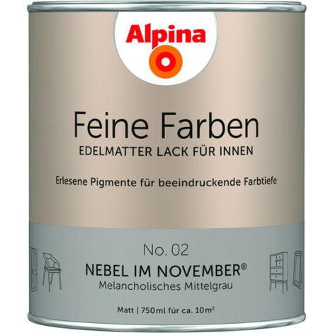 Alpina Feine Farbe Laque color&233e brouillard en novembre mat 750ml (1/3)