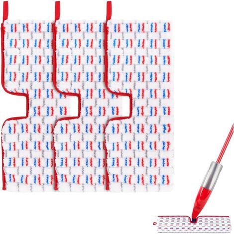 CSPARKV Lot de 3 Le tampon de rechange est compatible avec Viledas ProMist Max, 1 à 2 recharges Spray Max, tête de balai lavable des deux côtés et réutilisable pour le nettoyage du sol