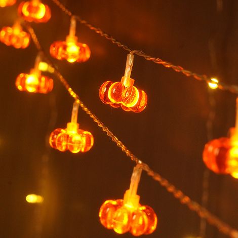 Halloween-Kürbis-LED-Lichterkette, USB-Dauerlicht, 3 Meter 20 Lichter, dekorative Partybeleuchtung für den Innenbereich (1/5)
