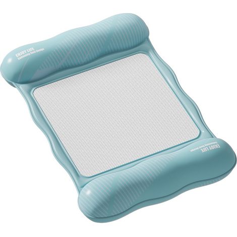Zwei aufblasbare PVC-Schwimm-Matratzen in Tiffany-Blau, 110 x 68 cm, faltbares Schwimmbett für Außenbereich und Pool, aufblasbare Wasser-Liege