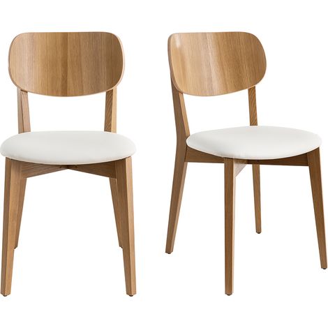 Sedie vintage rovere e sedile bianco (set di 2) LUCIA