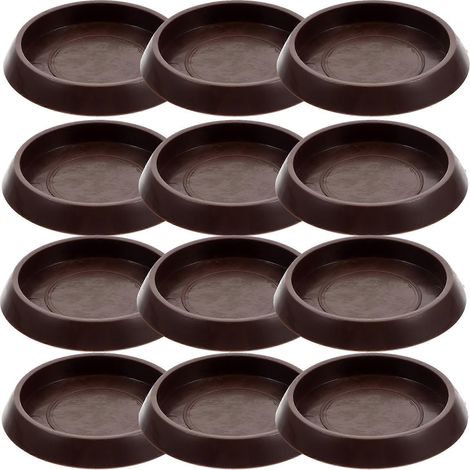 Lot de 12 butées de lit professionnelles multifonctions, butées de canapé, butées de roulettes de chaise compactes-5.5X5.5CM-Light Brown (1/3)