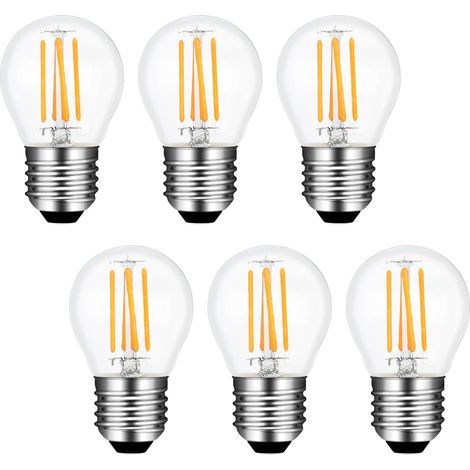 Ampoule LED Globe E27 Blanc Chaud 2700K 400 Lumen, AC 220V, G45 LED 4W Équivalent E27 40W incandescence, Ampoule E27 Globe LED pour Eclairage Décoratif, non-dimmable, lot de 6 [Classe énergétique F] (1/5)