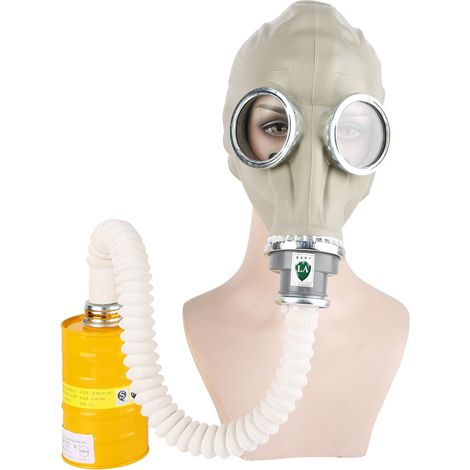 Masque à gaz intégral en caoutchouc naturel, respirateur de protection sans cartouche (1/5)