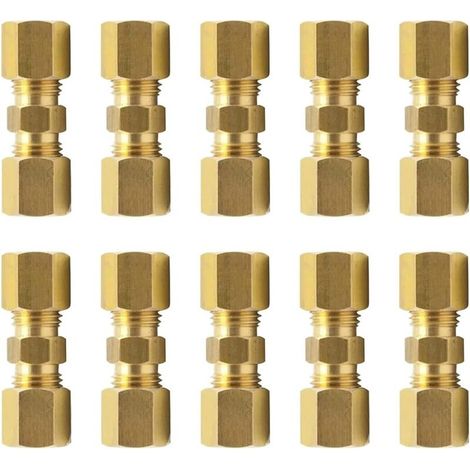 10 Pièces Connecteurs De Conduites De Frein, Connecteur Universel Ligne De Frein, Connecteur Conduite Frein 4,75mm, Universel Connecteur Ligne Freins Kit Raccords Ecrou Laiton Pour 4.75mm (1/5)