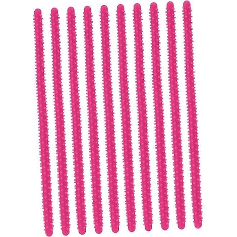 10 barres de permanente, bigoudis à friser, outils de salon de coiffure, bigoudis flexibles pour cheveux secs, mouillés, fins, épais, longs et courts.-large rose Red