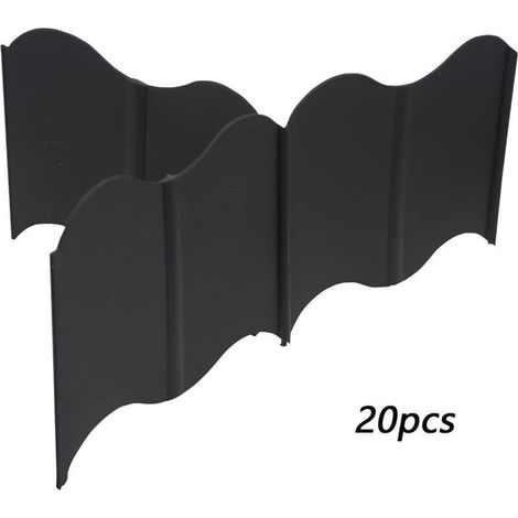 Clôture modulable pour jardin 2,7 m x 15 cm, kit 20 barrières DIY, installation simple, durable et résistante aux intempéries, parfait pour pelouse, allée, cour et aménagement paysager, noir (1/5)