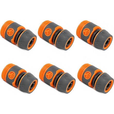 6 Pièces Raccord Tuyau d’Arrosage, 1/2 Pouce Raccord Rapide avec Stop-Eau, Connecteur en Plastique pour Tuyau de Jardin, Pistolet d’Arrosage, Robinet et Nettoyage (1/5)