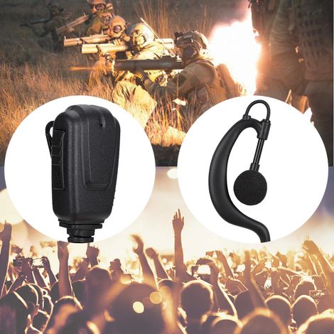 Casque de communication avec bouton PTT et connecteur 2 broches pour talkie-walkie